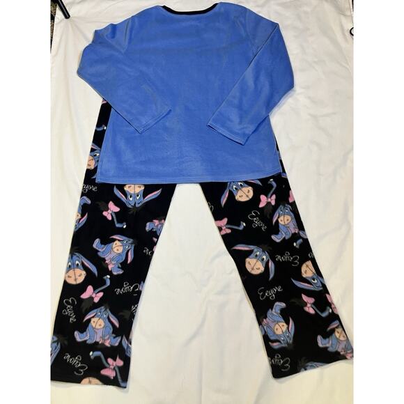 Disney Winnie The Pooh Eeyore Embroidered Fleece 2 pc Womens Pajama Set Size XL - Picture 3 of 13
